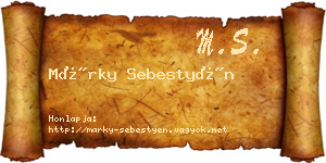 Márky Sebestyén névjegykártya